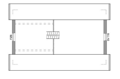 Planritning loftplan fritidshus med loft 39 kvm Agö 35-46