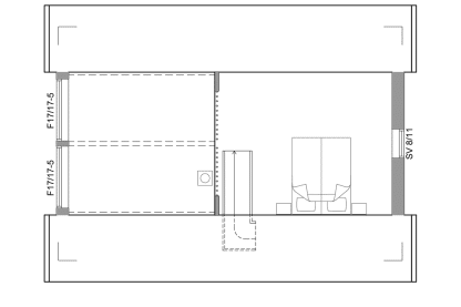 Planritning loftplan fritidshus med loft 50 kvm Agö 35-60