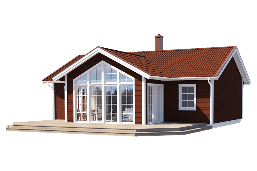 Fritidshus enplanshus vinkelhus Ängnö 27-92 81 kvm