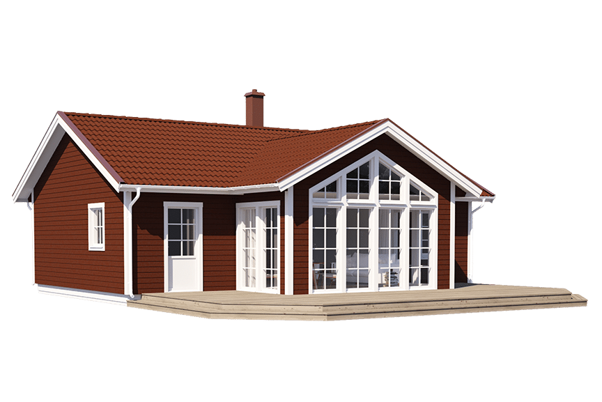 Fritidshus enplanshus vinkelhus Ängnö 27-92 81 kvm