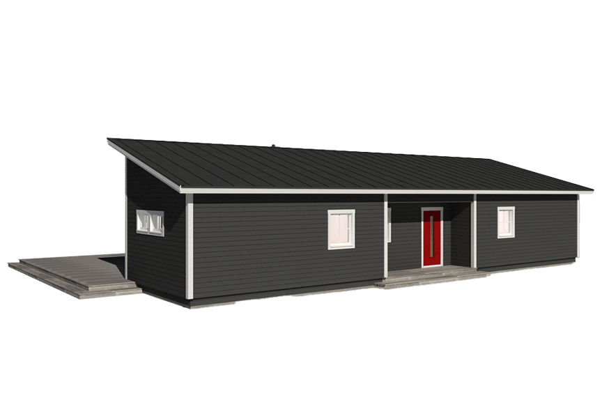 Attityd 146, modernt enplanshus med pulpettak 125 kvm