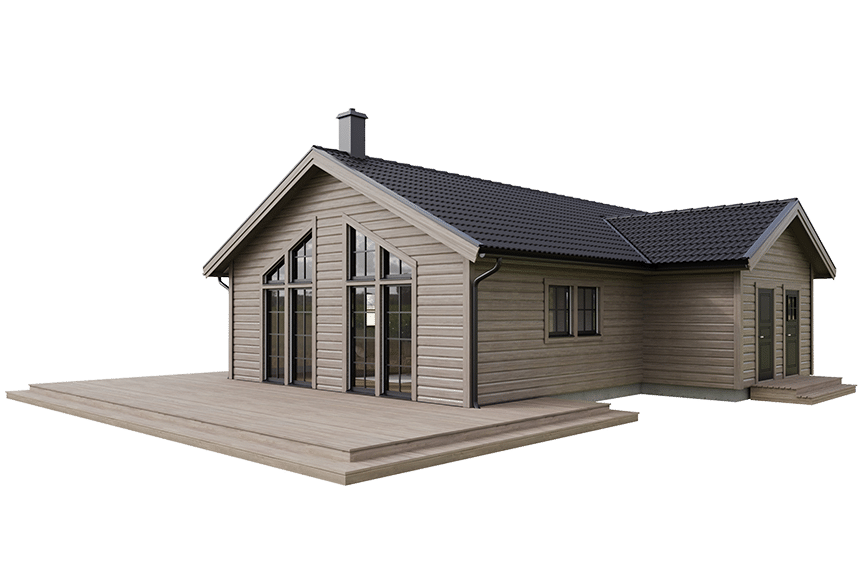 Sylarna 128, enplans fjällstuga timmerhus 103 kvm