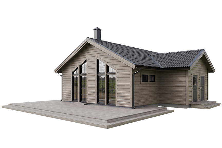 Sylarna 96, enplans fjällstuga timmerhus 81 kvm