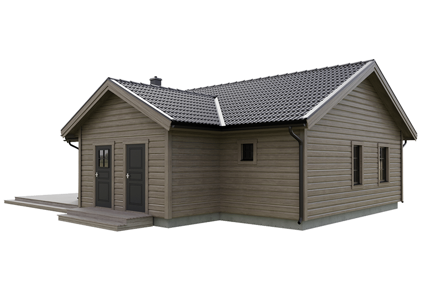 Sylarna 96, enplans fjällstuga timmerhus 81 kvm