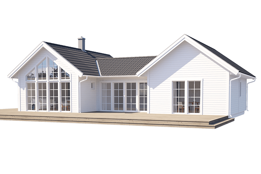 Torekov 107, h-format fritidshus 86 kvm