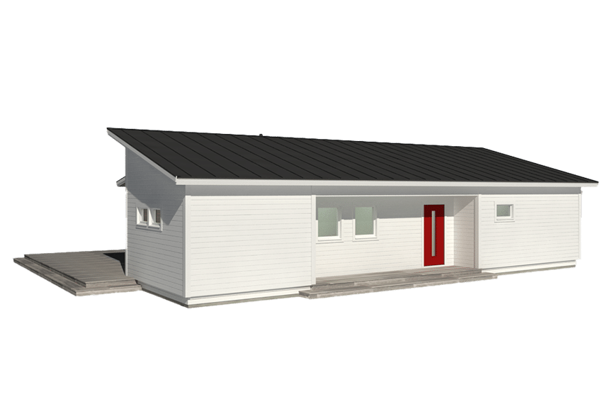 Attityd 135, modernt enplanshus med pulpettak 113 kvm