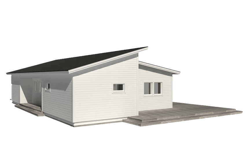 Attityd 135, modernt enplanshus med pulpettak 113 kvm