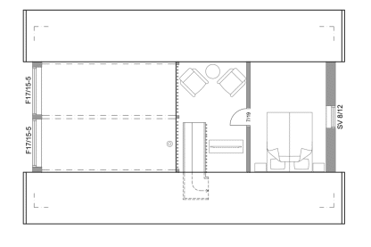 Planritning loftplan fritidshus med loft 70 kvm Agö 35-68 FHV